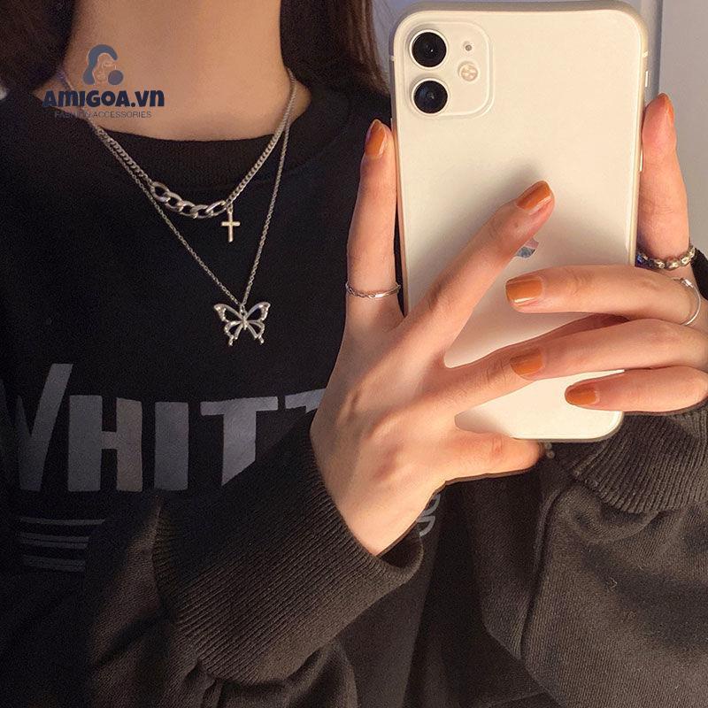 ✨✨Vòng cổ Hình Con Bướm Xếp Chồng Phong Cách Hip Hop Thời Trang Thu Đông
