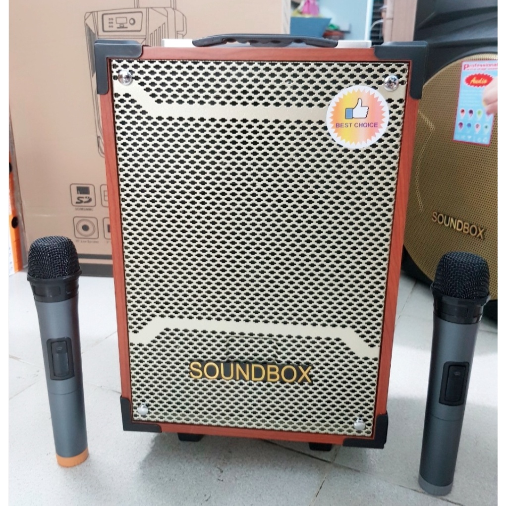 LOA KÉO SOUNBOX 808 ( KÈM 2 MIC KO DÂY )