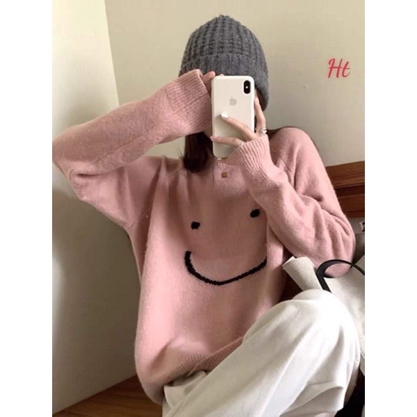 Áo lông mặt cười 2 màu H2A878