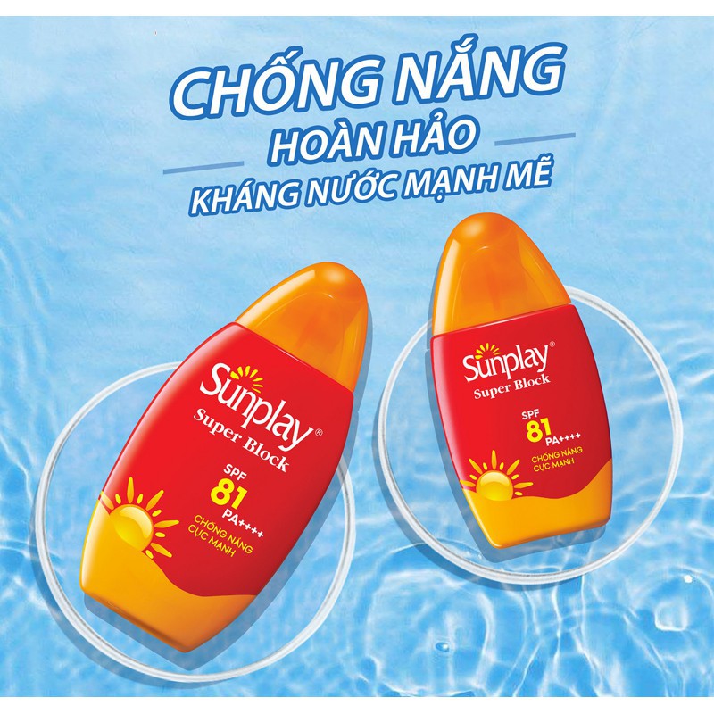 Sữa chống nắng cực mạnh Sunplay Super Block kháng nước tốt SPF 81/PA++++ 30g