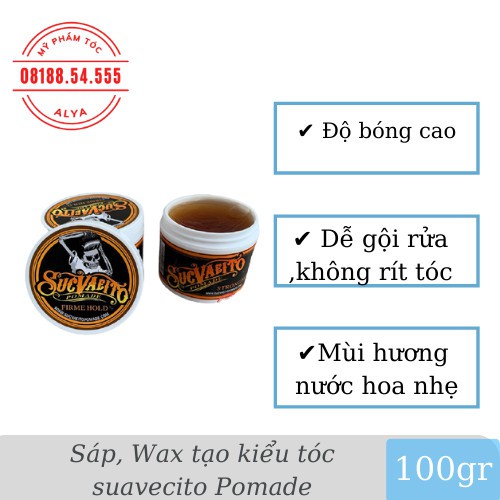 Sáp, Wax vuốt tóc  SUAVECITO POMADE FIRME HOLD 113gr tạo kiểu giữ nếp cho tóc. HÀNG CHÍNH HÃNG