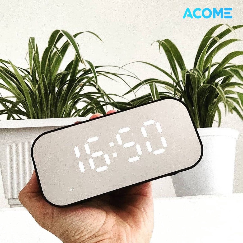 Loa Bluetooth Đa Năng ACOME A5 5W Màn Hình LED Đồng Hồ Báo Thức Hỗ Trợ Thẻ Nhớ &amp; Nghe FM Hàng Bảo Hành Chính Hãng