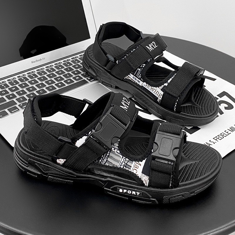 Sandal nam - dép quai hậu học sinh M12 Sport Phối Họa Tiết Cao Cấp