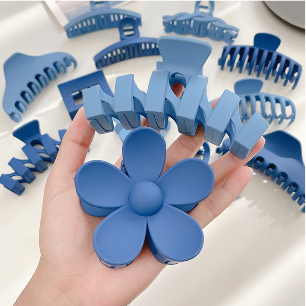 Set 8 kẹp tóc càng cua Hot Trend màu Blue Hàn Quốc nhiều mẫu xinh xắn cho các nàng