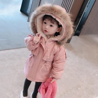 Khoác phao lót lông bé gái