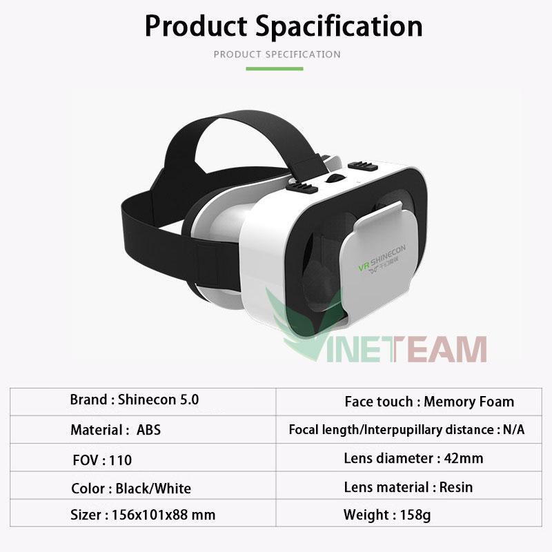 Kính 3D VR thực tế ảo Vinetteam G05A cho iphone, android từ 4.5 - 5.5 inch cao cấp (trắng nhỏ xinh) -3240