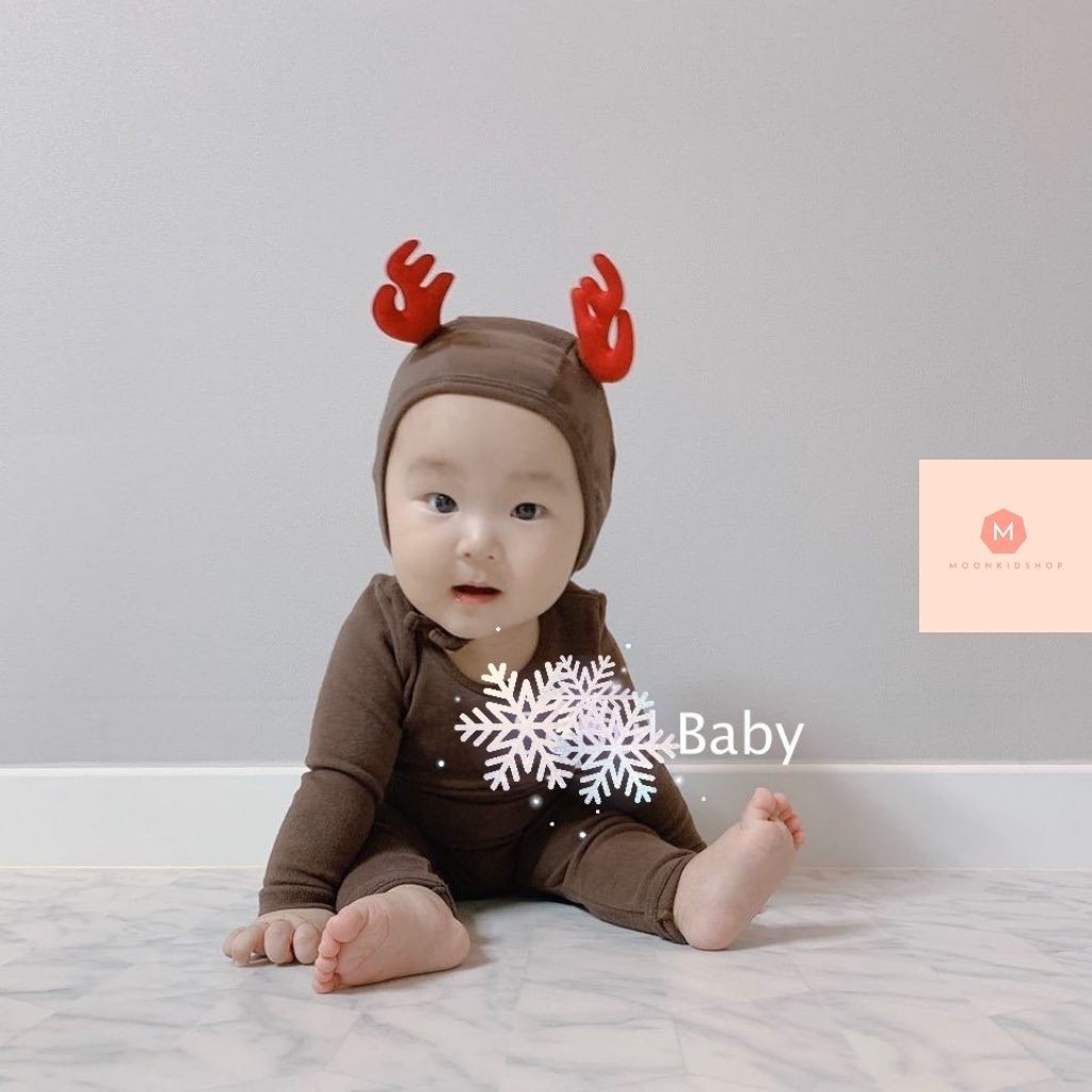 Bộ Len Tăm Tuần Lộc Cho Bé☃️KÈM MŨ TUẦN LỘC☃️Dành Cho Bé trai,Bé Gái Từ 4-16kg,hàng có sẵn giao ngay