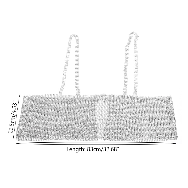 Áo Croptop Hai Dây Đính Đá Lấp Lánh Xinh Xắn Dành Cho Nữ