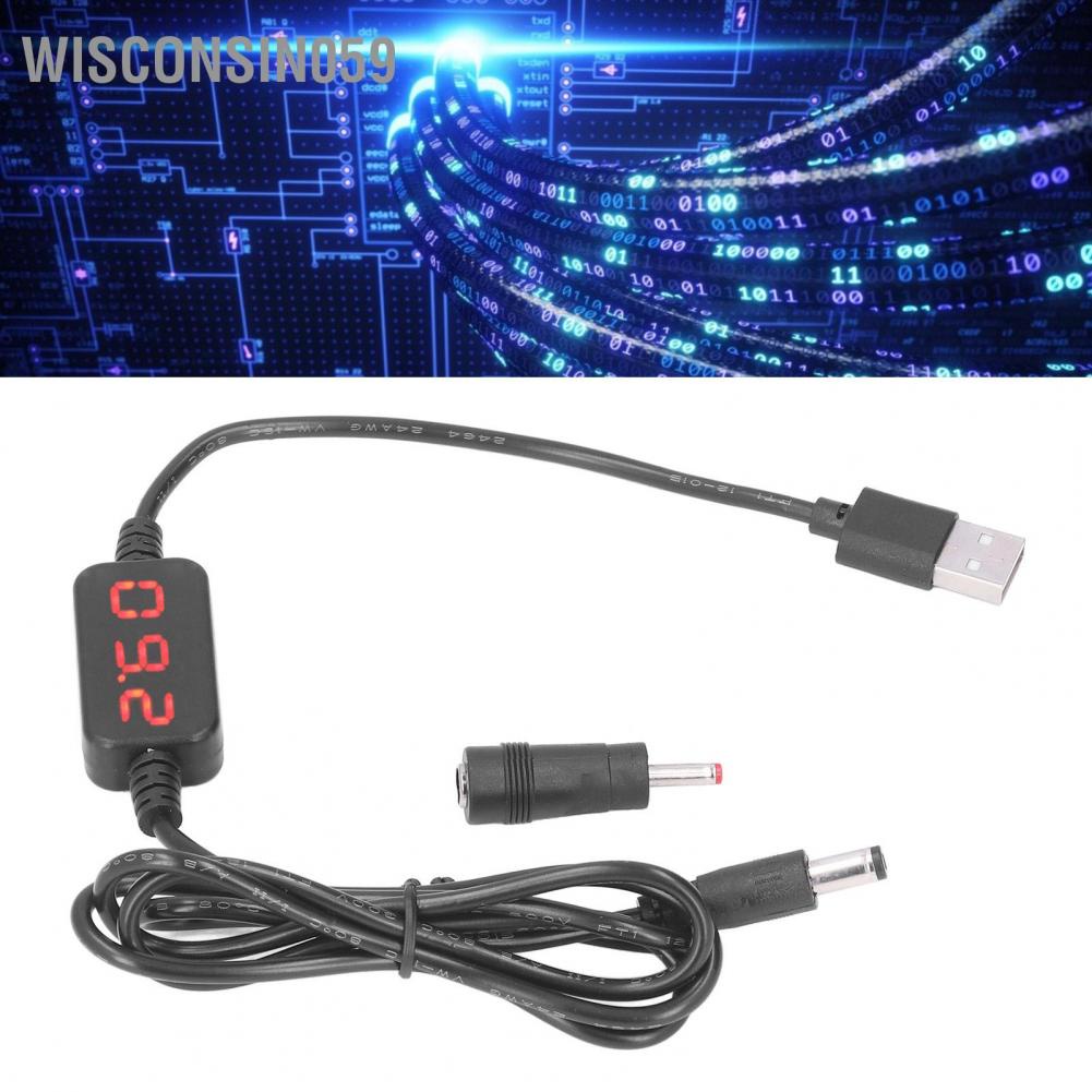 Wisconsin059 USB Boost Converter Cable Digital Display Mobile Power Boosts Module for Bank Charger