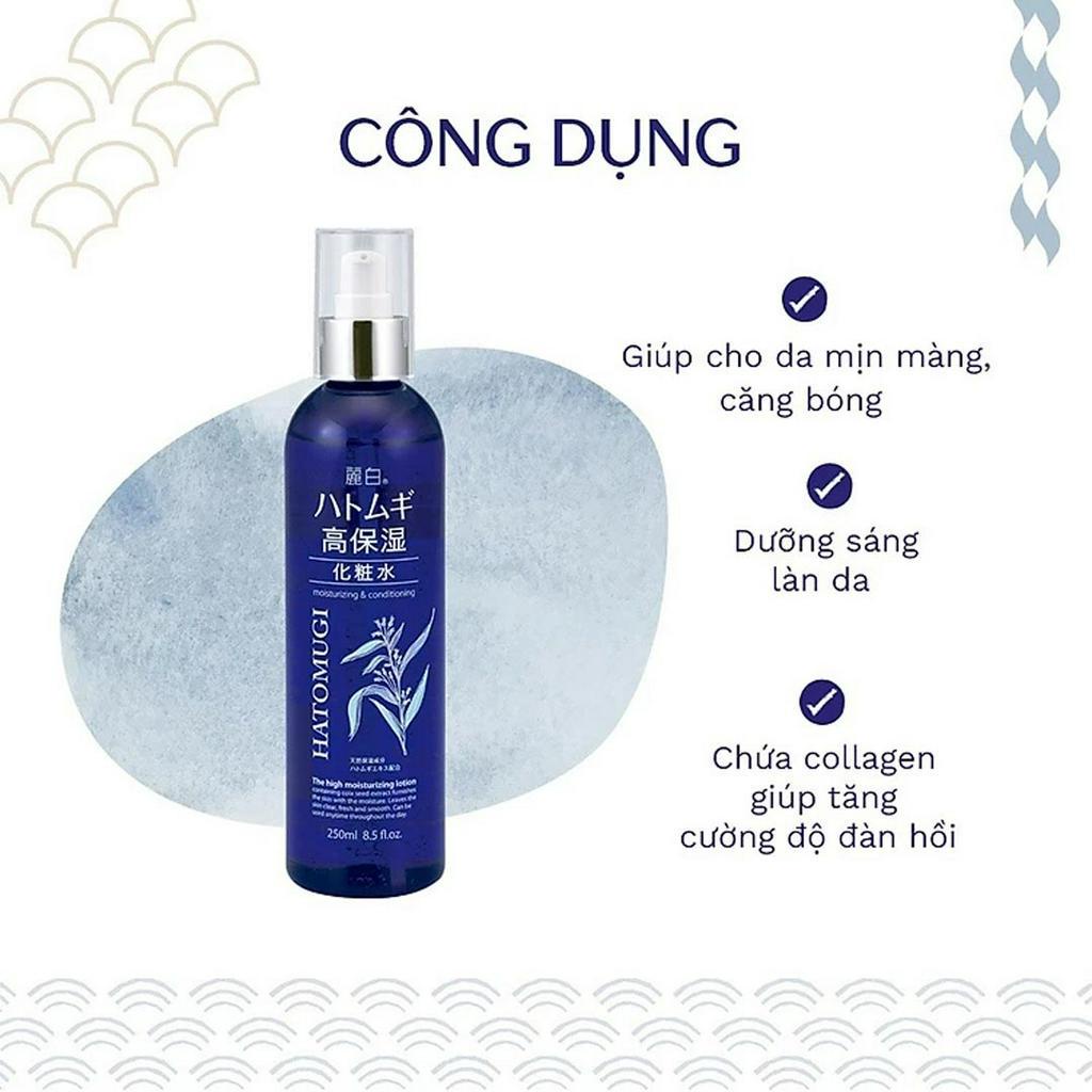 Nước Hoa Hồng Hatomugi High Moisturizing Lotion 250ml Nhật Bản ( Dạng xịt)