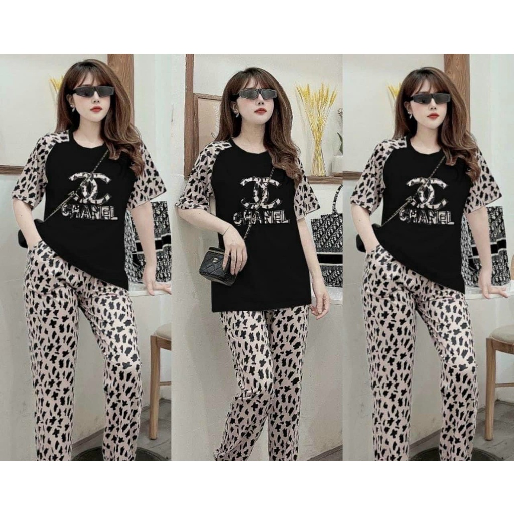 [bộ free ship] Bộ 2 món áo và quần đi chơi phong cách cá tính, năng động, chất vải cotton