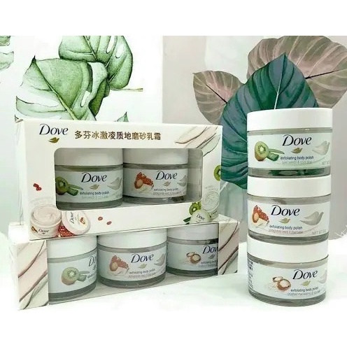 Tẩy Da Chết Dove Toàn Thân 50g Chiết Xuất Từ Kiwi Macca Và Lựu BẢN TRUNG 1 Hũ