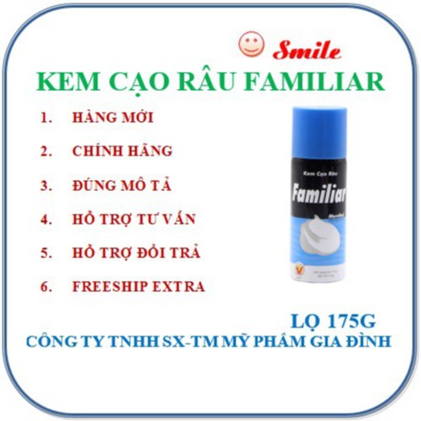 Combo 3 Kem (bọt) cạo râu Familiar Menthol 175g có 2 màu