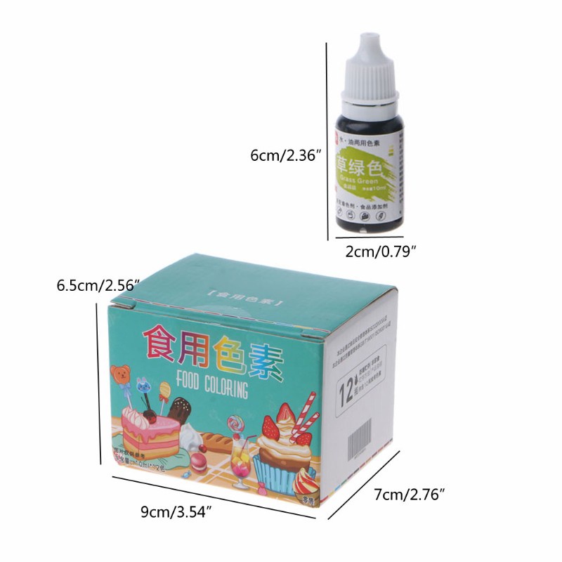 Bộ 12 lọ màu thực phẩm từ nhiên dùng làm bánh ngọt/ nướng bánh/ trang trí thực phẩm thủ công DIY