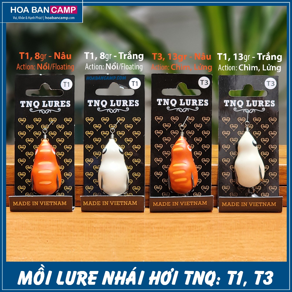 Mồi Lure Nhái Hơi TNQ – T1 8g  & T3 13g