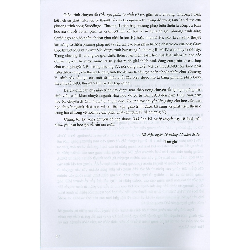 Sách - Cấu Tạo Phân Tử Các Chất Vô Cơ (Chuyên đề bồi dưỡng đại học và cao học về hóa vô cơ lý thuyết)