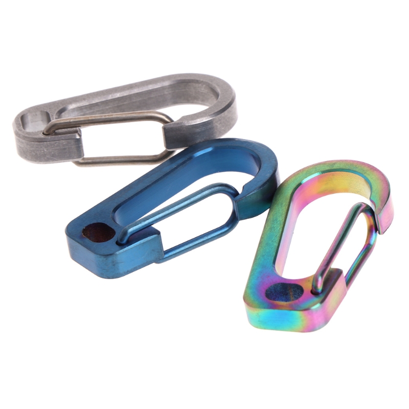 Móc gắn chìa khóa bằng hợp kim titan hình chữ D bề mặt phẳng