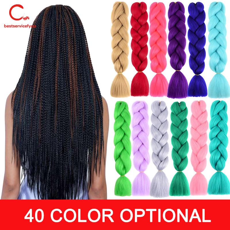 Tóc giả 24inch dạng tết bím nhiều màu cho nữ