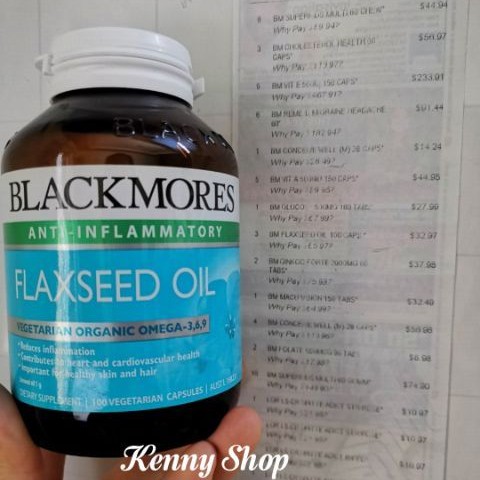 Tinh dầu hạt lanh 🍁 Blackmores Flaxseed oil lọ 150 viên - Đủ Bill