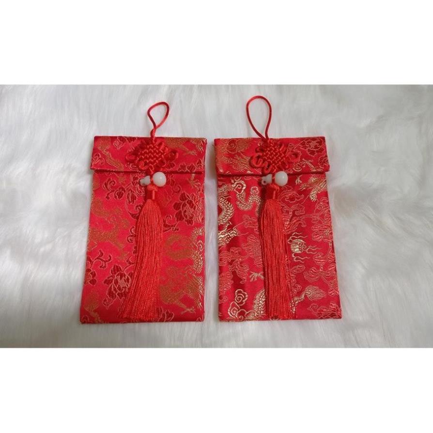 Bao Lì Xì Vải Gấm: Hồ Lô - Ngọc Bội - Đồng Tiền | Thêu Rồng Phượng