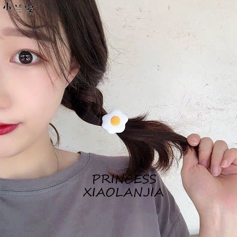 Dây buộc tóc cột tóc hình trứng rán xinh xắn đáng yêu Hàn Quốc