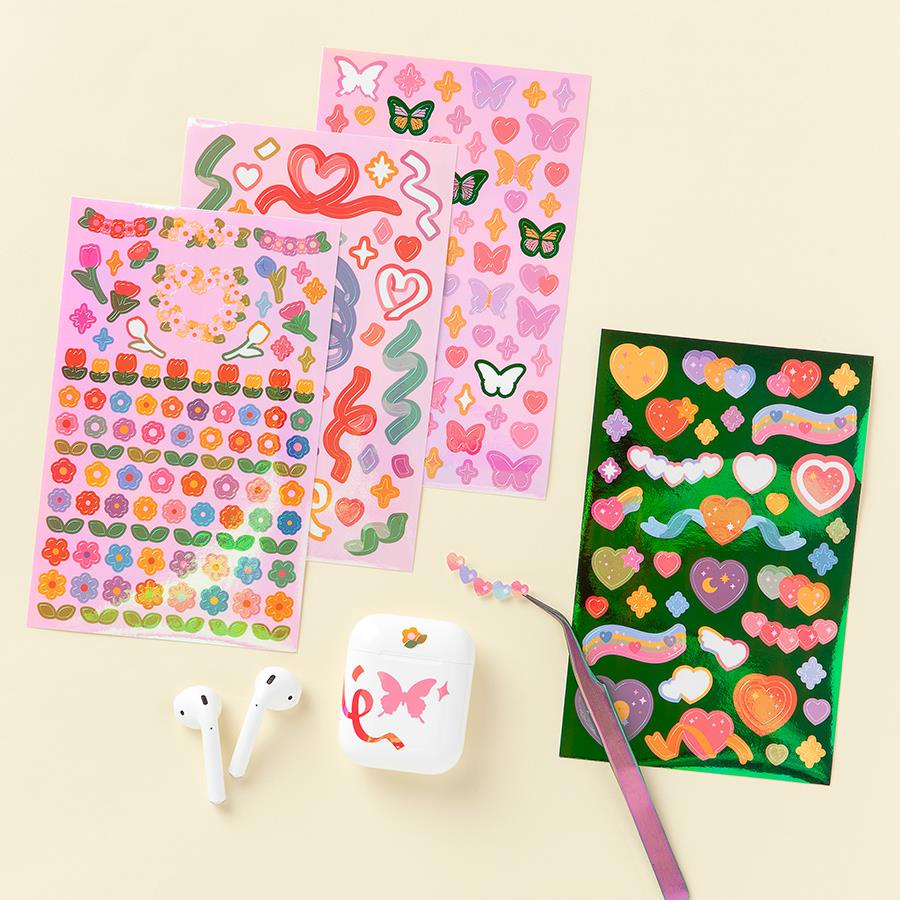 Set 2 Tấm Sticker ARTBOX Hàn Quốc Hình Hoa Phản Quang