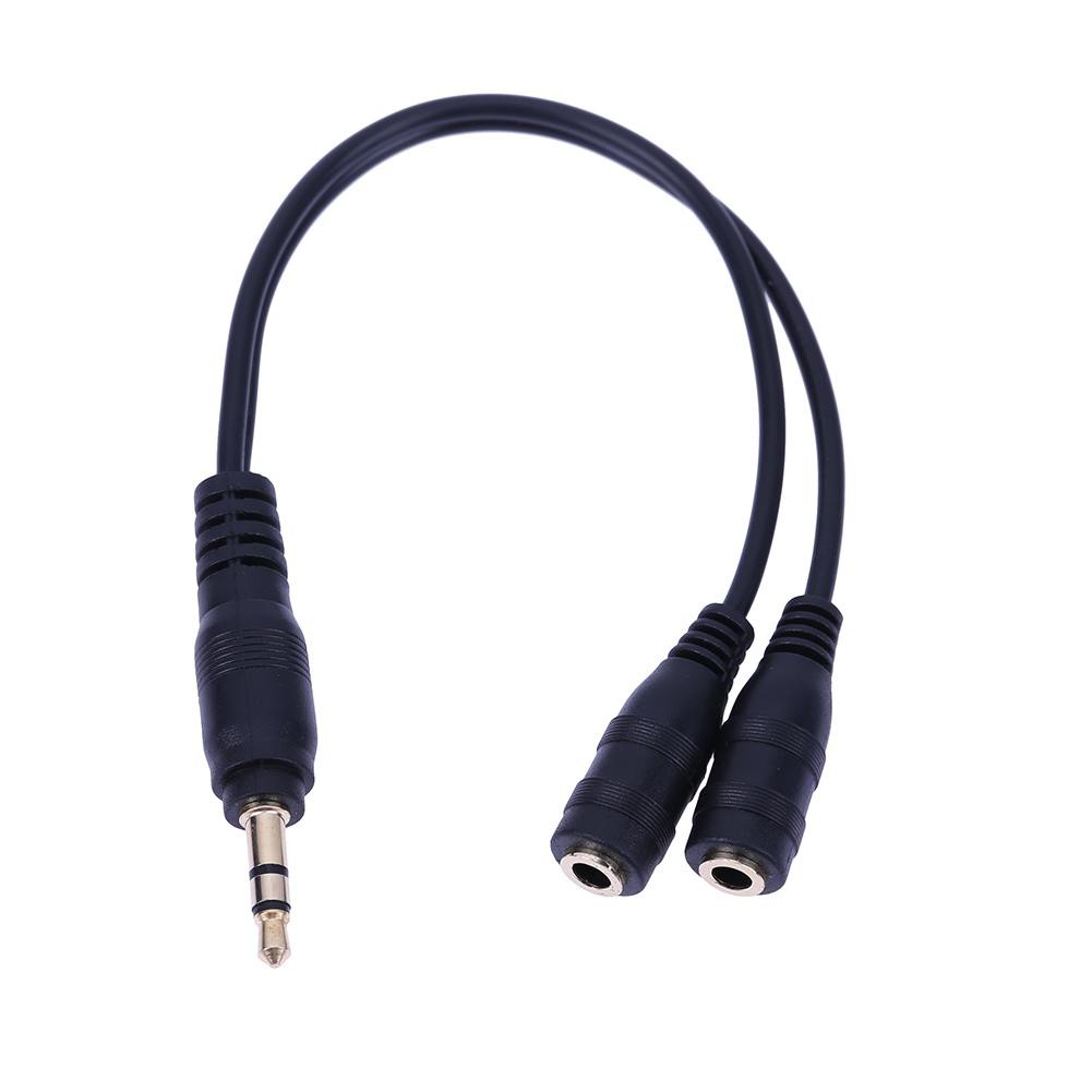 Cáp tách âm thanh hình chữ Y giắc cắm 3.5mm từ phích cắm sáng 2 ổ cắm