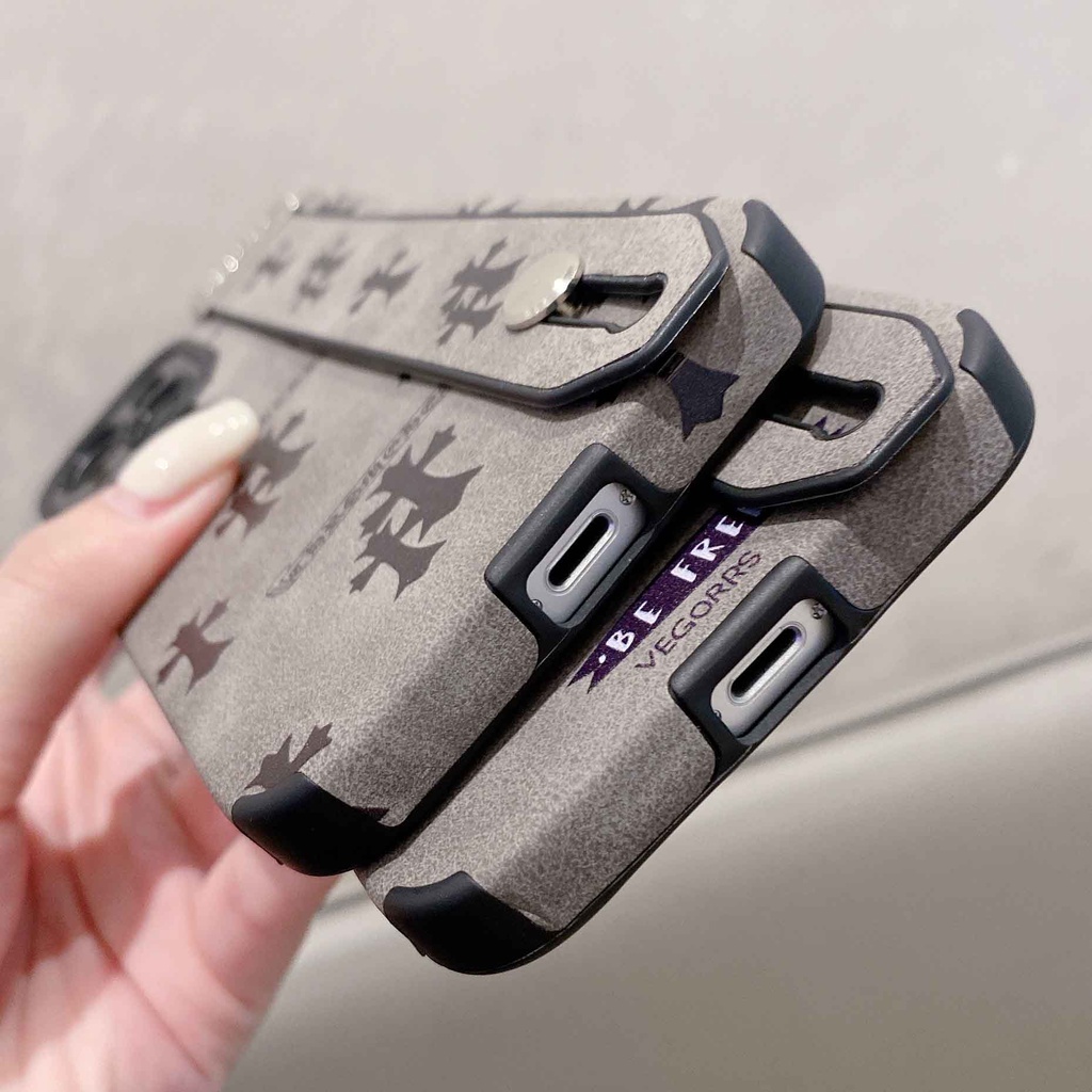 Ốp Điện Thoại Da Lộn Có Dây Đeo Cổ Tay Cho iPhone 14ProMax 13 12Pro 11Promax 7P XS XR