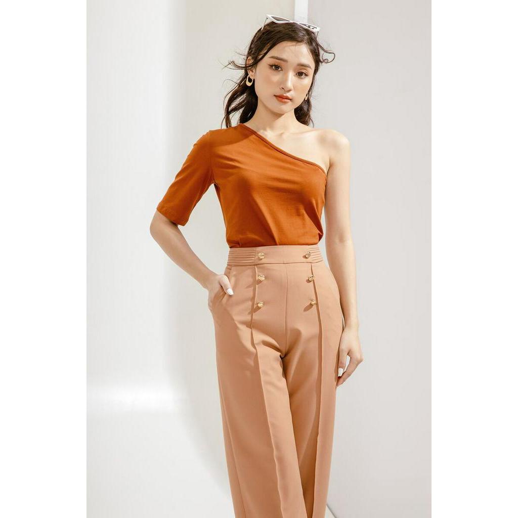 Áo Cotton Nữ  𝐂𝐂𝐇𝐀𝐓 Hở Vai Dáng Ôm 4 Màu Thời Trang Phong Cách Trẻ Trung 10ANE0005OT