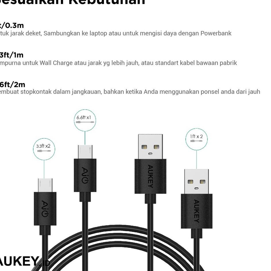 Bộ 5 Dây Cáp Sạc Usb 2.0 Aukey Cb-D5