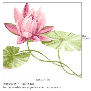 Decal Dán Kính Cao Cấp - Hoa Sen Lớn ( 60x58cm )-DK7179