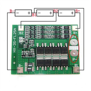 Mạch cân bằng cell pin lithium 3s 12v6 25a 60a