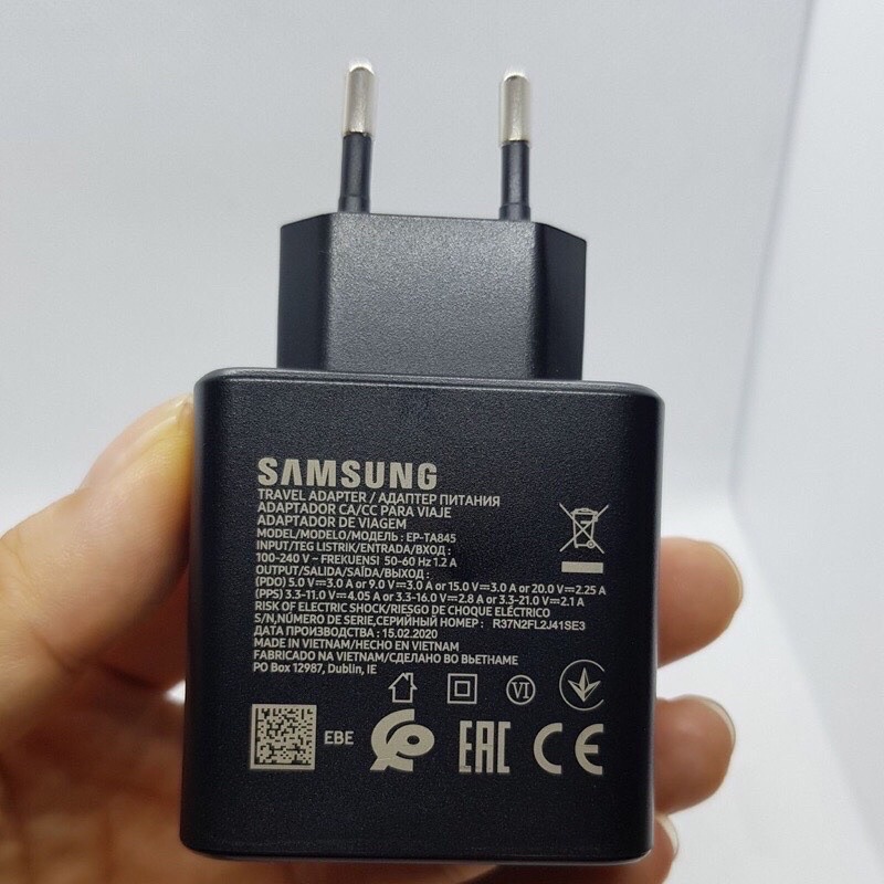 Bộ sạc nhanh SS 45W - Chính hãng sạc siêu nhanh Note 10 Plus/S20 Ultra Note 10 Plus 5G/Note 20/Note 20 Ultra