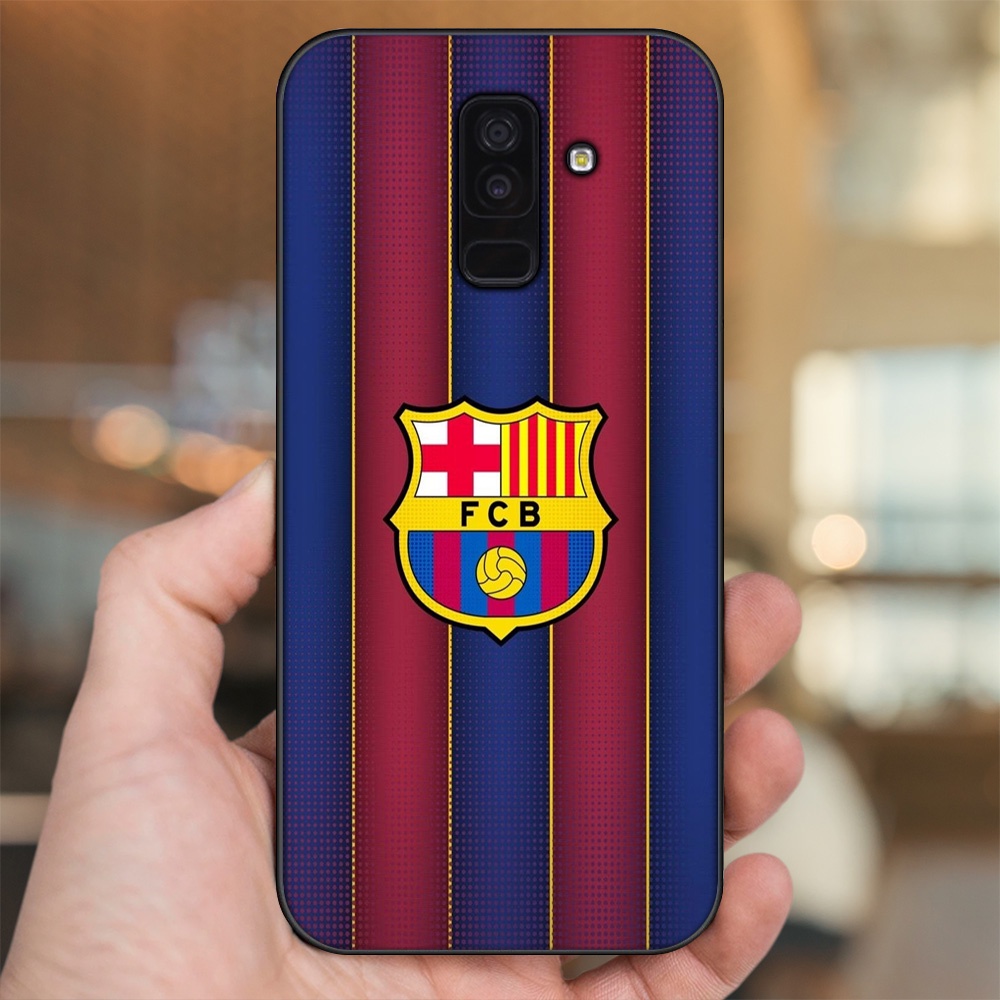 Ốp lưng Samsung A6 Plus viền đen in hình Barcelona Barca