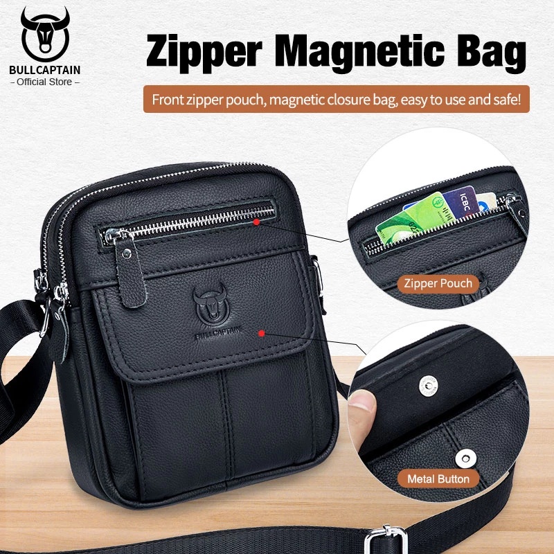 Túi Da Bò Mini Đeo Chéo Phong Cách Doanh Nhân Thời Trang Cho Nam