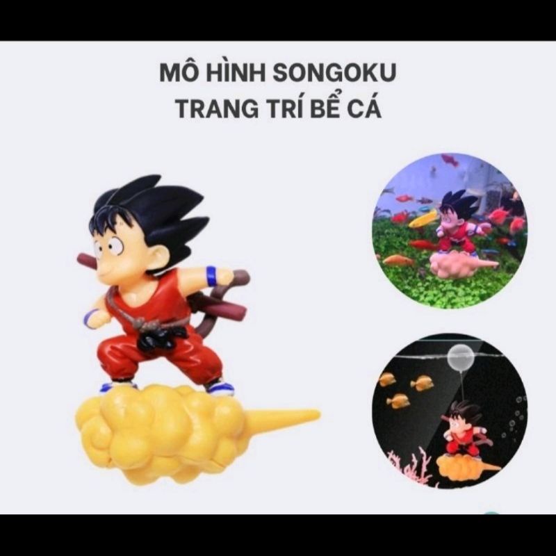 Mô hình thợ lặn trang trí hồ cá, songoku, phù thủy, phi hành gia nhỏ lơ lững cực kỳ dễ thương