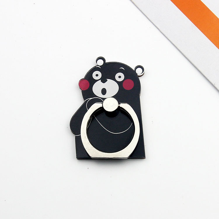 New Cute Japanese Cartoon Kumamon Black Bear Mobile Phone Ring Holder Desktop Mobile Phone Bracket Dây điện thoại di động | WebRaoVat - webraovat.net.vn