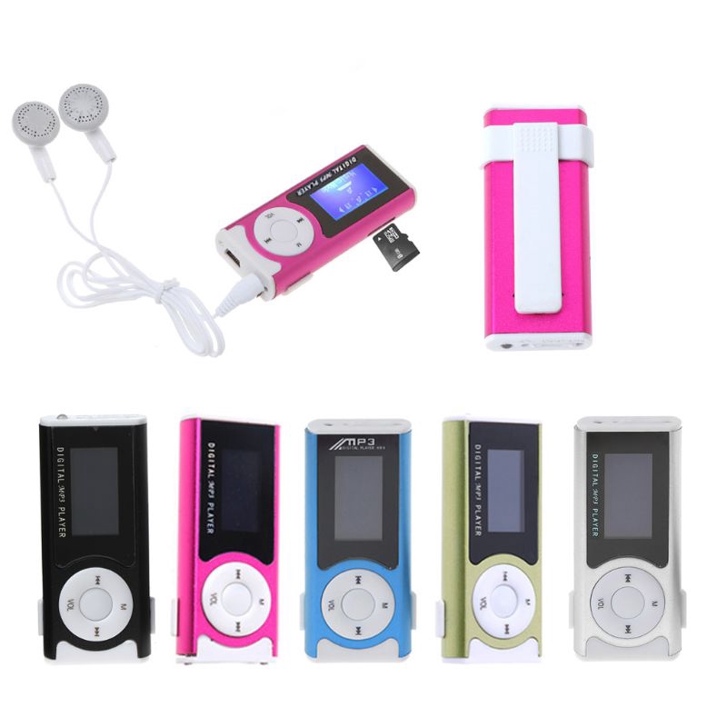 Mini USB Aluminum LCD Screen 32GB Micro SD TF Card Clip Design Digital Music MP3 Player