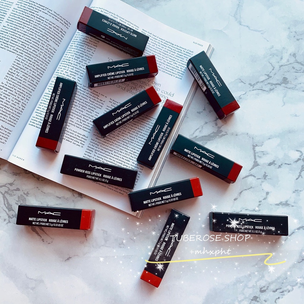 Sale Sốc Son MAC Chính Hãng - Son Mac Thỏi Chính Hãng Chili, Ruby woo, Matte, Power Kiss Fullbox