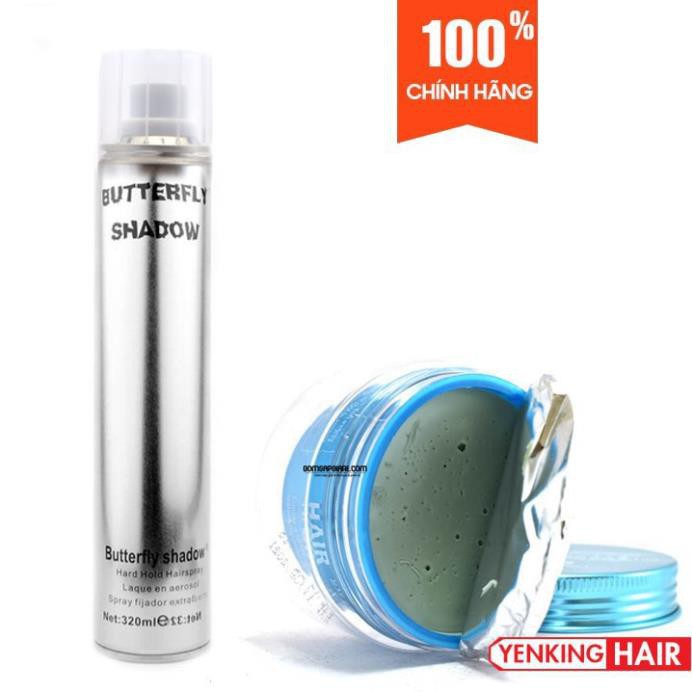 [COMBO] Sáp Vuốt Tóc Hair 90 Kanfa 100ml & Gôm Xịt Tóc Butterfly Shadow 320ml