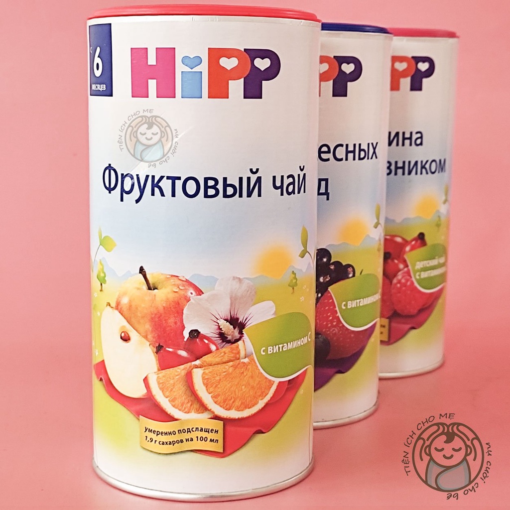Trà hoa quả HIPP cho bé từ 5 tháng hộp 200g bổ sung vitamin C đề kháng, trà hoa quả trẻ em giải khát