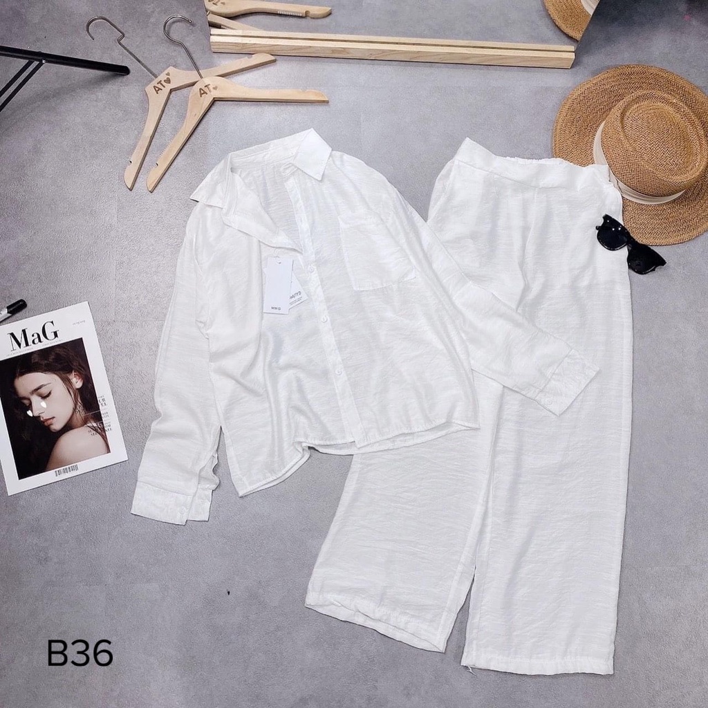 Sét bộ đũi tơ tay dài quần dài, Sét sớ quần đũi suông