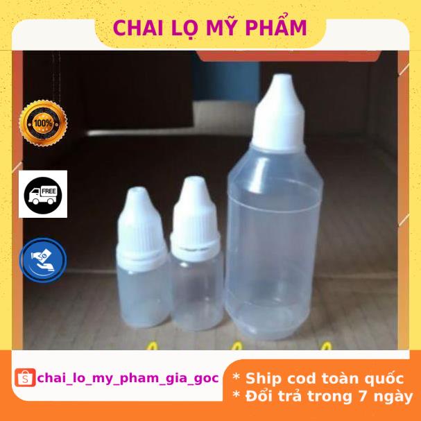 Lọ Nhựa ❤ GIÁ TỐT NHẤT ❤ [100sp] Vỏ Lọ chai nhựa nhỏ mắt 5ml,10ml,20ml,30ml,50ml Granty chiết mực