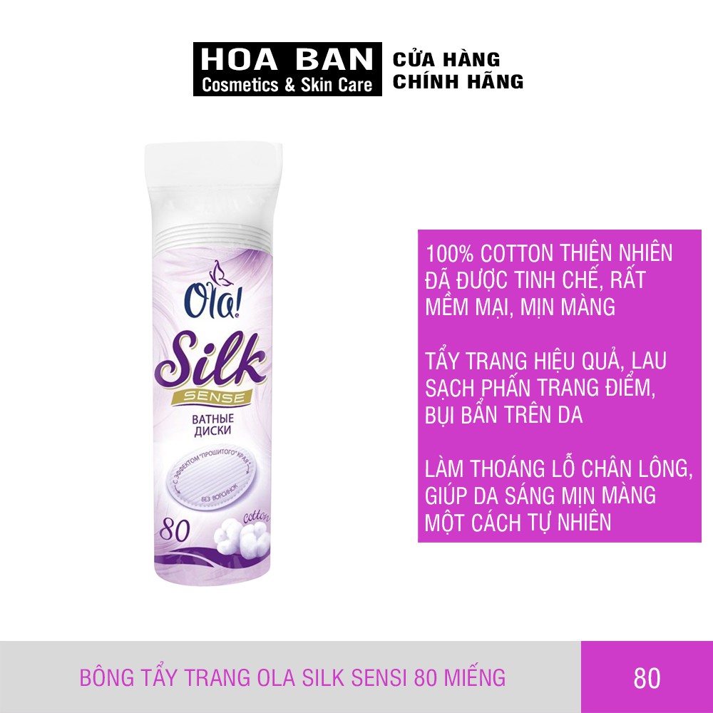 Bông Tẩy Trang Ola Silk Cotton Pads Silk Sense 80 miếng