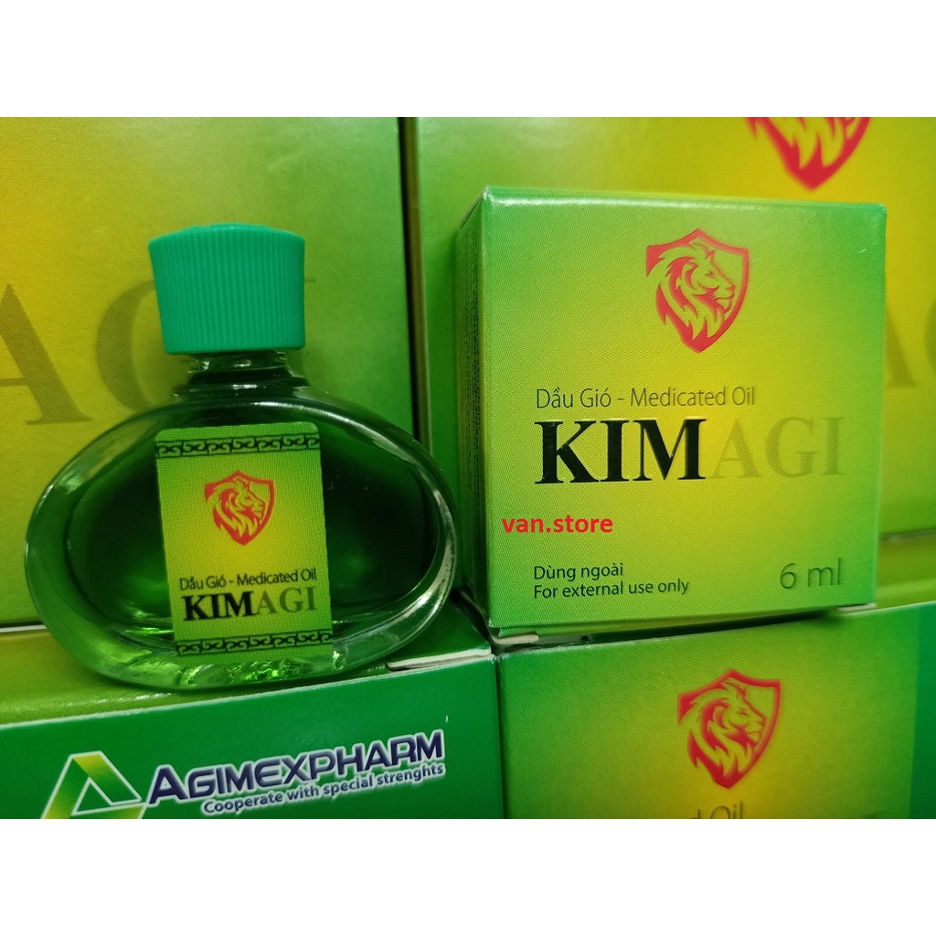 Dầu Gió Kim AGI [1 Hộp 1 chai 6ml] - Dùng Xoa Bóp, Thoa Vết Côn Trùng Cắn, Giữ Ấm Cơ Thể, Xông Hơi Giải Cảm...