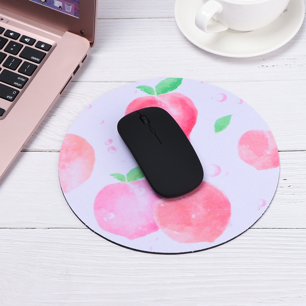 Miếng Lót Chuột Chống Trượt Hình Tròn In Hình Trái Cây