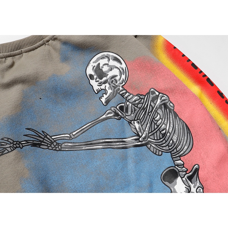 Áo sweatshirt bằng cotton tay dài in họa tiết cổ điển dành cho cả nam và nữ