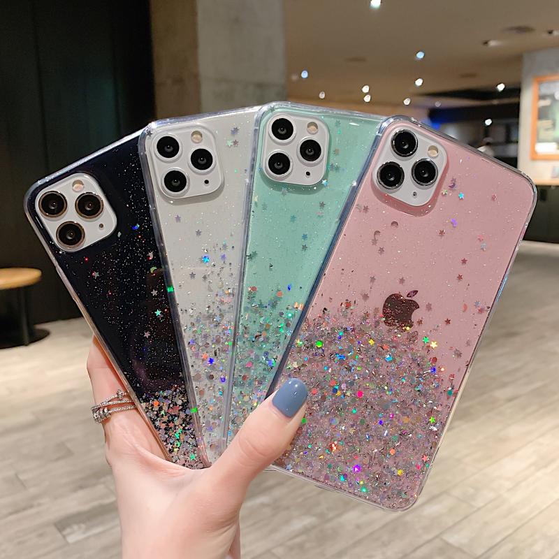 Ốp lưng Redmi Note 10 10S 9 9S 9T 9A 8 7 Pro POCO M3 X3 NFC Xiaomi MI Starry Sky Sequin Glitter Soft Case