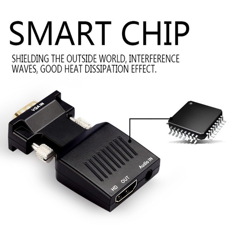 Đầu chuyển đổi VGA sang HDMI đầu ra video 1080P dành cho màn hình tivi laptop máy tính để bàn