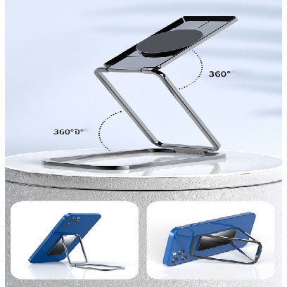 Khung đỡ Điện thoại THẺ XOAY 360 độ siêu mỏng hợp kim thiết kế ba trong một có thể gấp gọn tiện dụng cho xe hơi K391